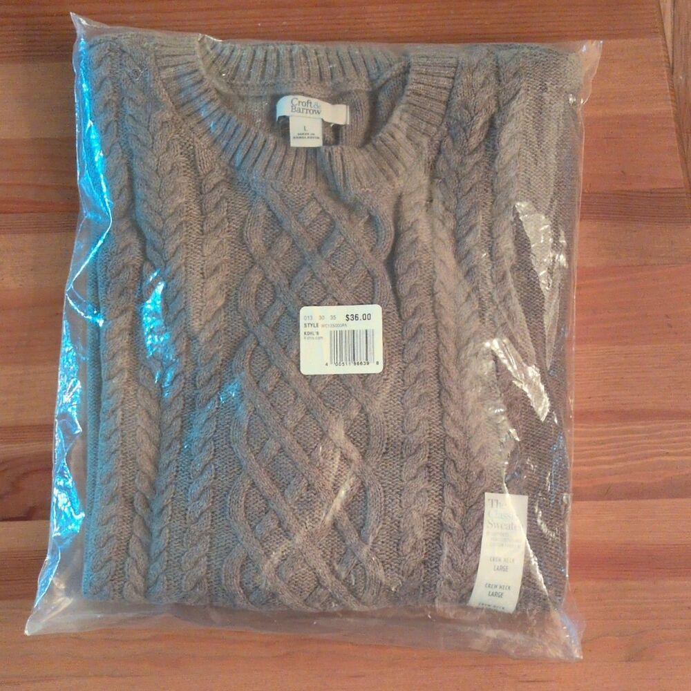 Croft & Barrow Women’s Knit crew Neck Long Sleeve Gray Size Large
